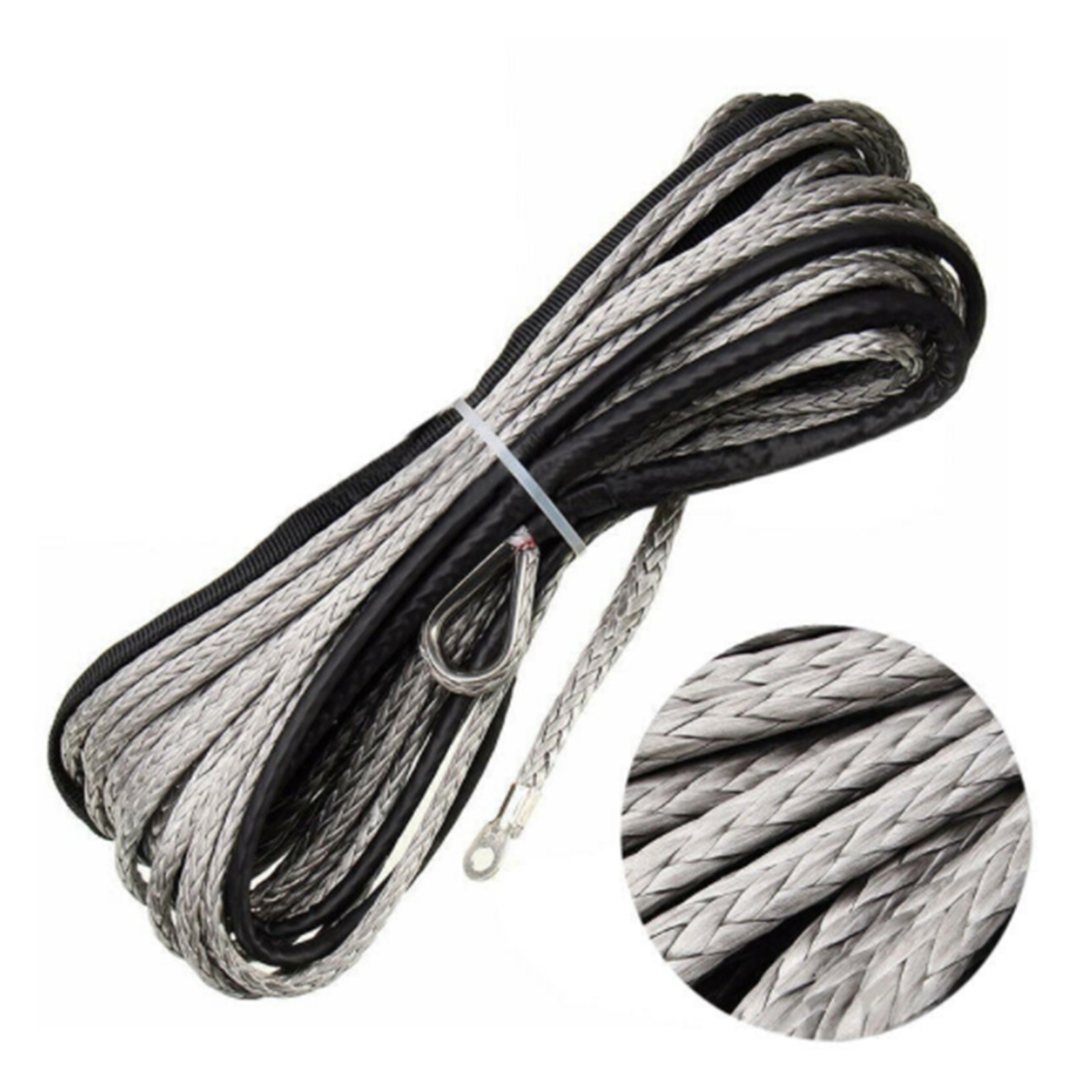 4.8MM*15M(2.5 tons) Synthetic Winch Rope Line Recovery Cable For ATV UTV Truck Boat Winch Towing Rope ,Portable